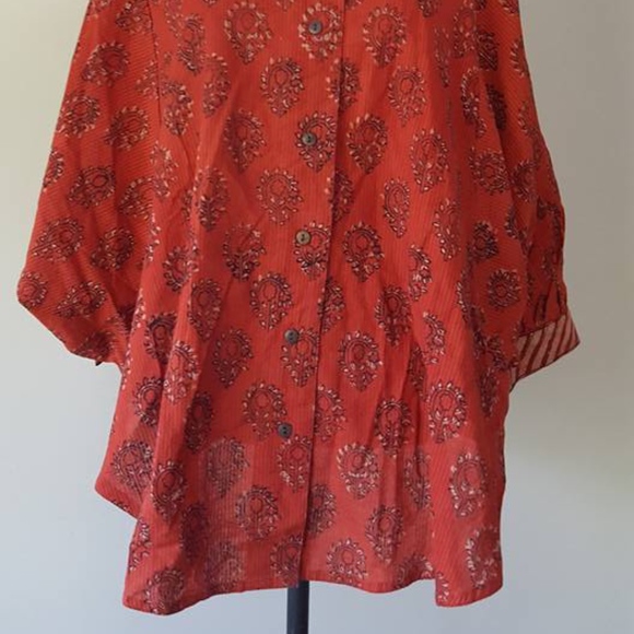 Maahi Large Cotton Rust Shirt - Cotton - Picture 4 of 7